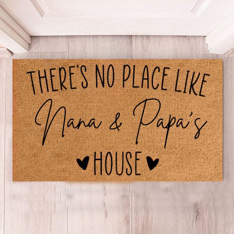 Personalized There Is No Place Like Our House Doormat Housewarming Gift Welcome Mat for New Home Indoor Outdoor Door Mat Family Home Decor Durable Rug