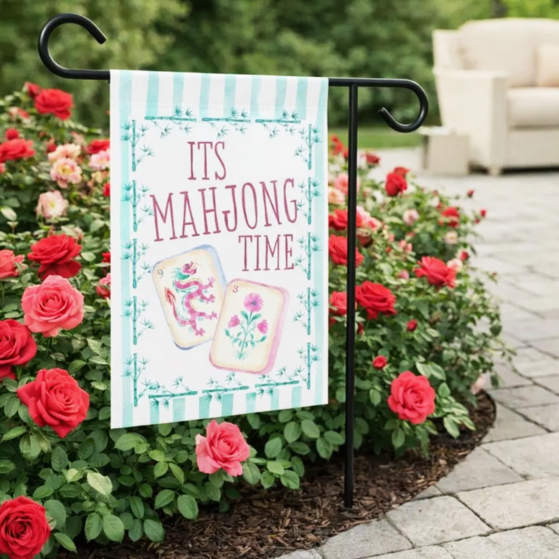 Mahjong Front Door Welcome Flag Mahjong Game Girls Night Decoration Garden Flag It’s Mahjong Time Garden Flag Mahjong Lover Gift Game Night