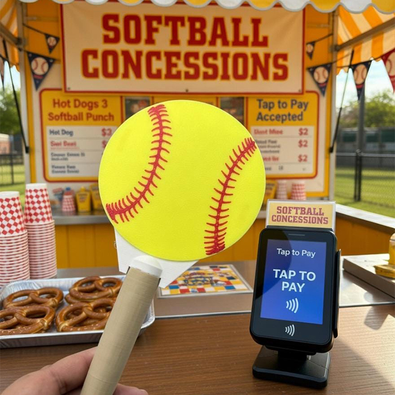 Personalized Baseball Softball Tap-to-Pay Wand  Baseball Softball Concession Stand Card Holder Game Day Hygiene Hack for Sports Fans