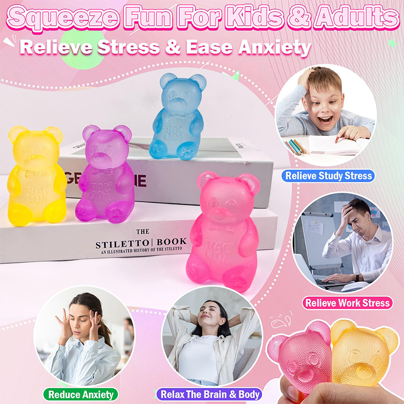 Personalized Bear Squishy Stress Toy Gummy Bear Squishy Toy Cute Bear Stress Reliever Anxiety Relief Gift