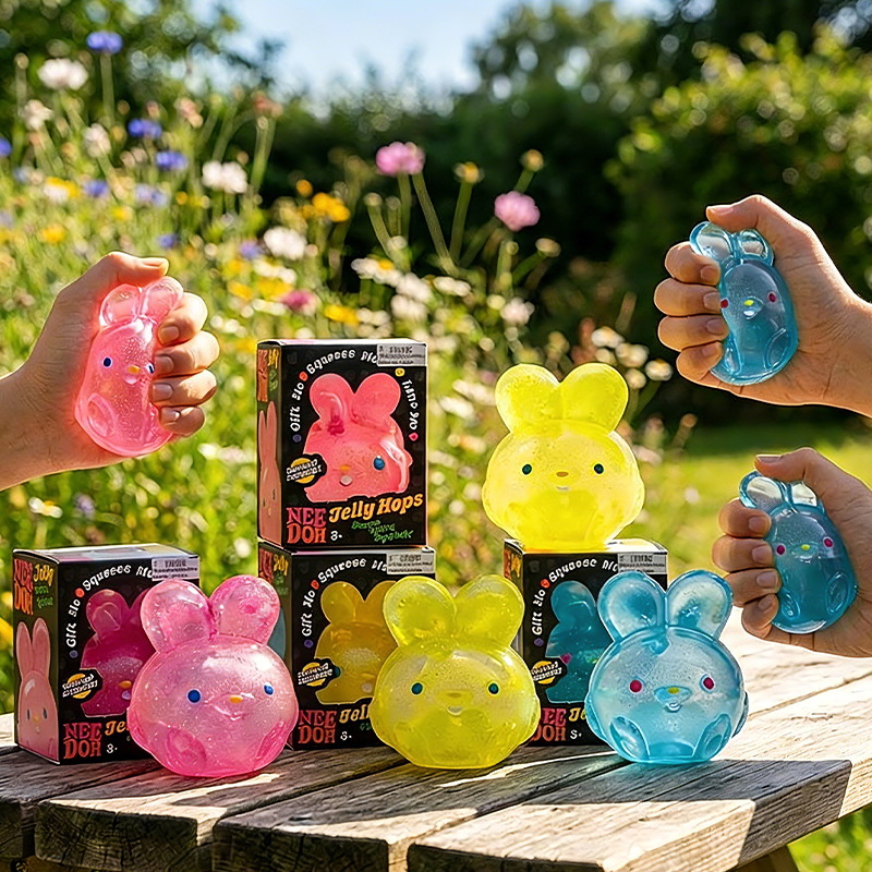 Personalized Jelly Hops Bunny Stress Ball Cute Squishy Fidget Toy Sensory Squeeze Ball Easter Basket Stuffer Anxiety Relief Gift