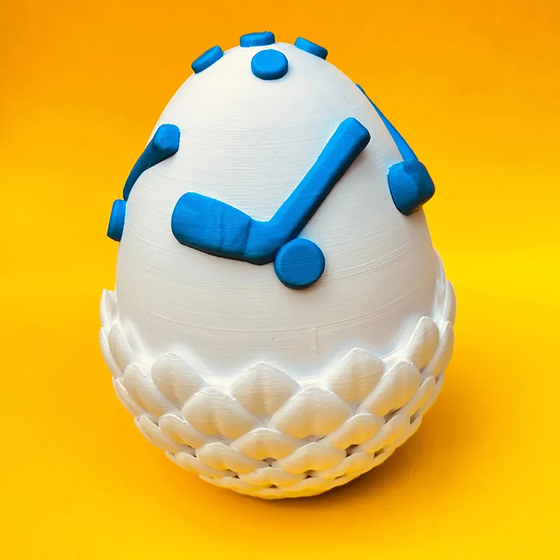 Personalized 3D Printed Ice Hockey Dragon and Egg Toy Set with Custom Name for Kids 