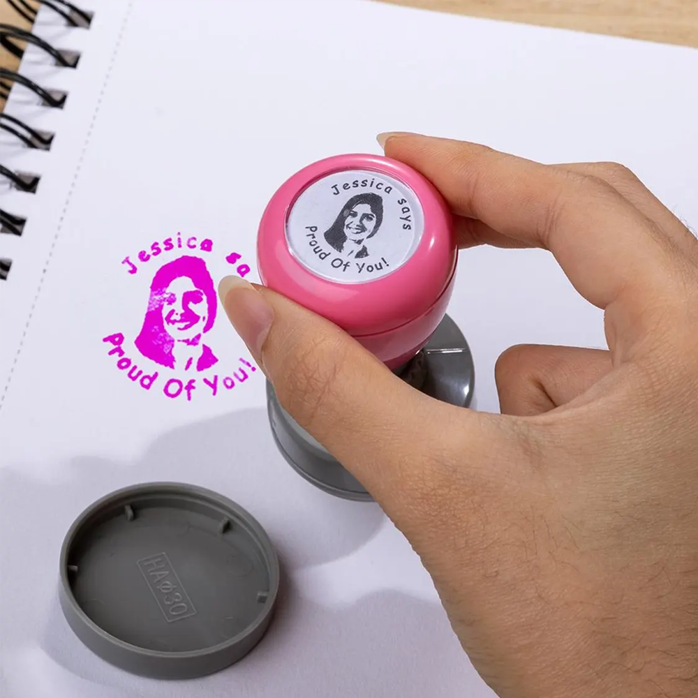 Personalized Photo Stamp Custom Portrait Rubber Stamp Perfect for Couple Romantic Gifts Journals or Scrapbooking
