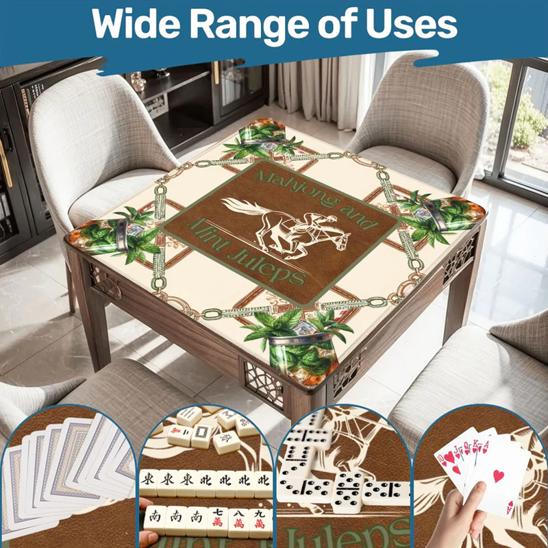 Personalized Equestrian Mahjong Table Mat Mahjong and Mint Juleps Mahjong Mat Mahjong Accessory for Mahjong Lovers