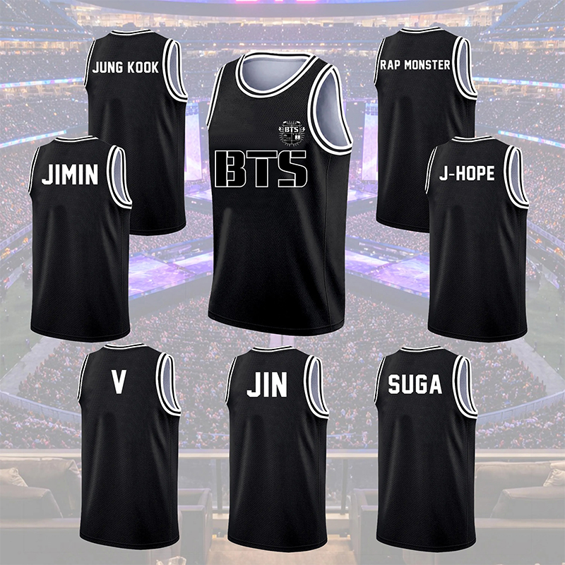 Custom BTS Basketball Jersey for Teen Girl Women Men, Personalized Kpop Tank Top Jersey, World Tour 2026 Concert Jersey Shirt for Fans Gift