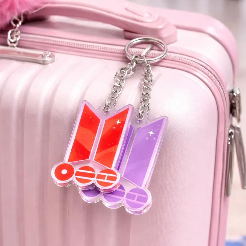 Kpop Acrylic Logo Pendant Cute Travel Bag Charm Creative Gift for Music Lovers Unique Accessory Kpop Fans Keychain