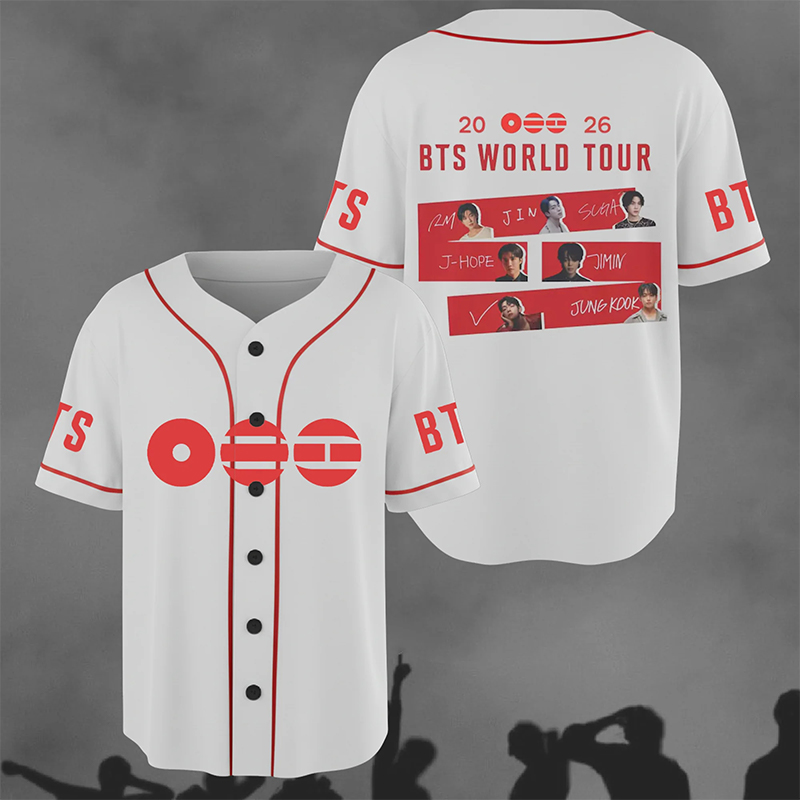 Personalized BTS 2026 World Tour Baseball Jersey K-Pop Fan Shirt Army Gifts