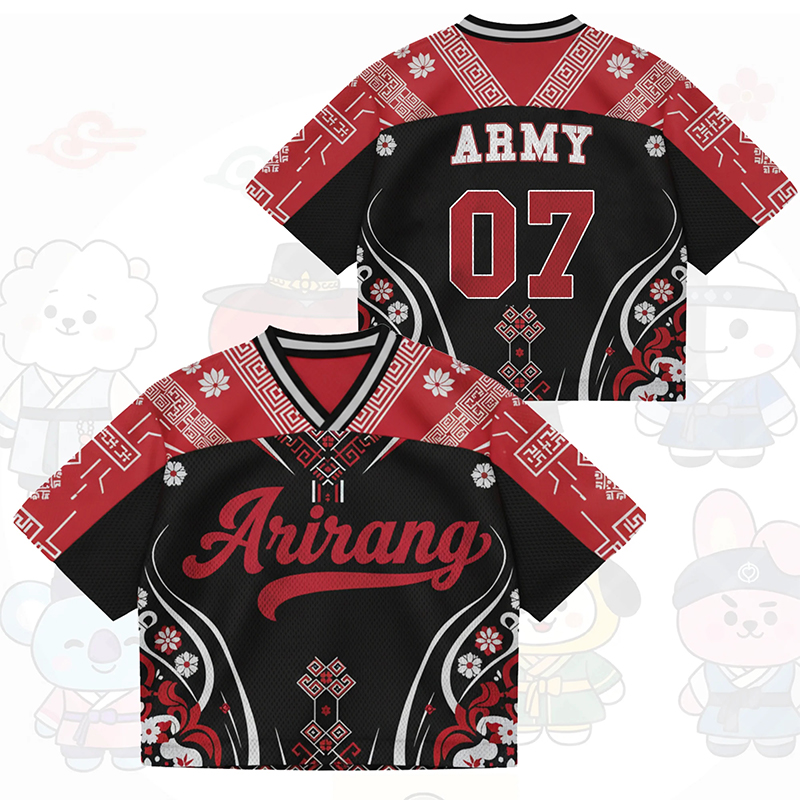 Personalized Arirang Hanbok Crop Jersey Banggtan Fan Merch Custom Army Fan Lovers Jersey BTS 2026 Arirang World Tour Merch Jersey