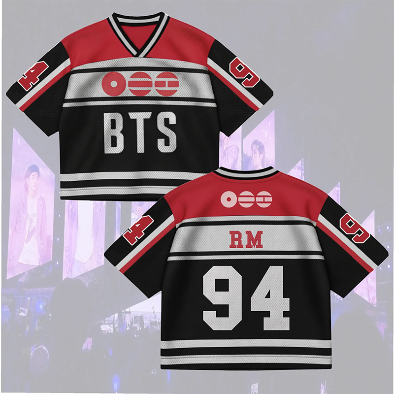 Personalized BTS Fans Crop Jersey K-Pop Member Crop Jersey New 2026 World Tour BTS Mixed Mesh Jersey Gift For Fans