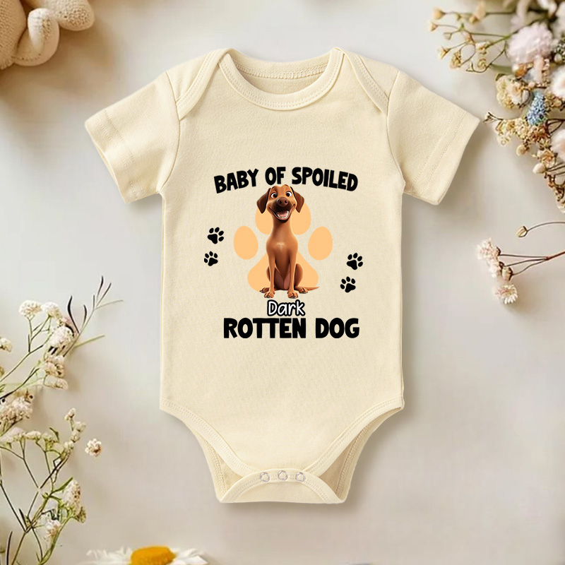 Personalized Baby of Spoiled Rotten Dogs Bodysuit Baby Shower Gift