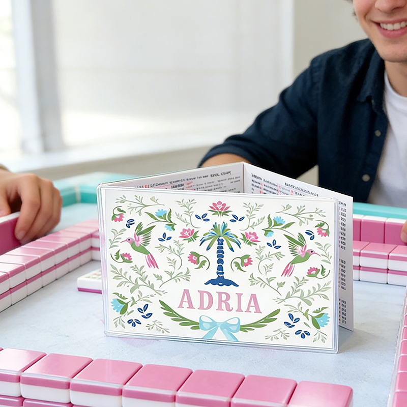 Personalized Floral Hummingbird Mahjong Card Cover Boho Mahjong Card Cover Gift for Mahjong Lovers Vacation Game Nights