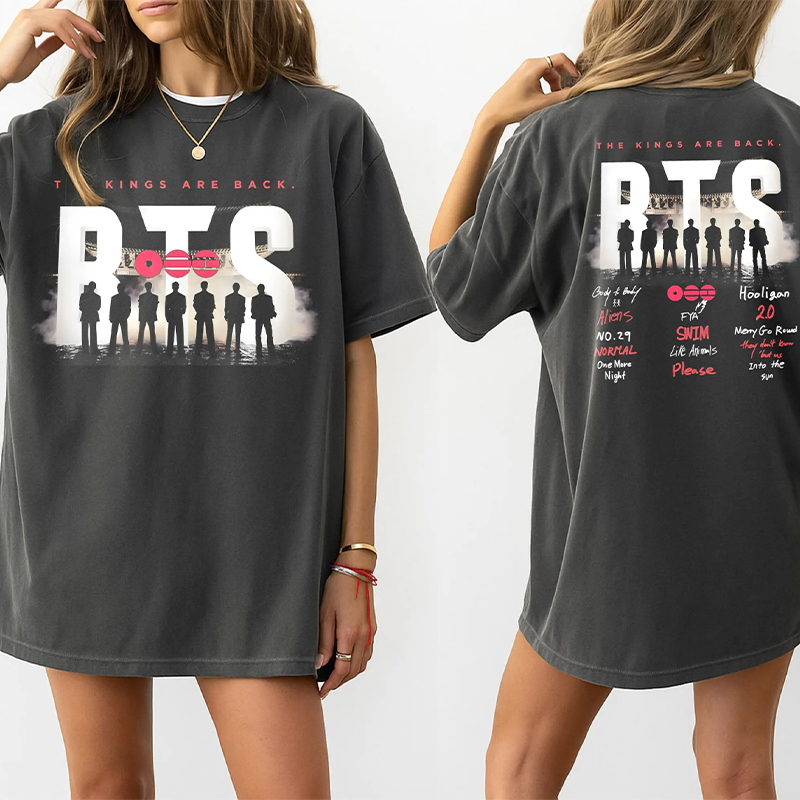 Personalized BTS Arirang Tracklist The Kings Are Back T-Shirt Bangtan 2026 Album Songs Concert Tee Merch Gift for K-Pop Fan