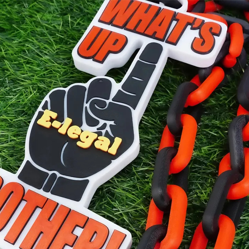 Personalized 3D Printed Sporty Team Logo Turnover Chain with Photo Birthday Game Day Gift for Team Members Sports Fans