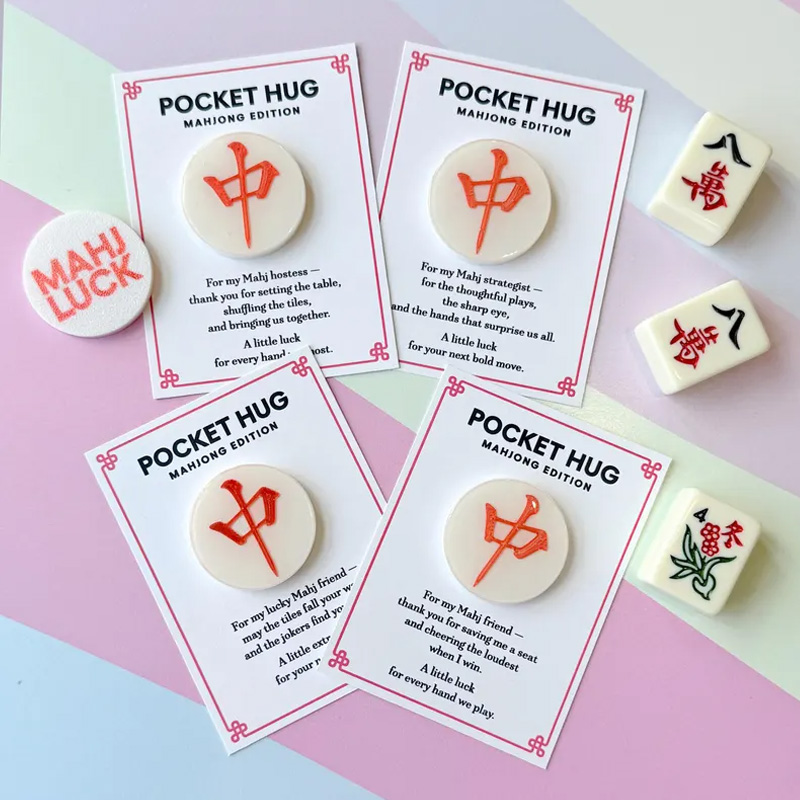 Mahjong Lucky Pocket Hug Game Night Charm for Hostess or Friends Mahjong Lover Gifts