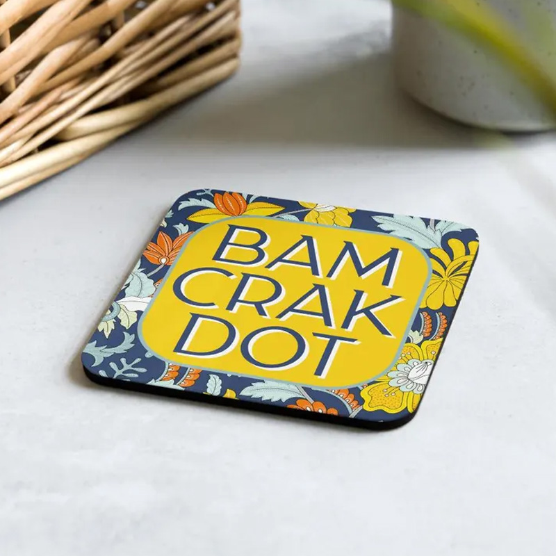 Colorful Mahjong Inspired Funny Quote Table Protection Decorative Drink Holder Gift Bam Crak Dot Classic Floral Coaster