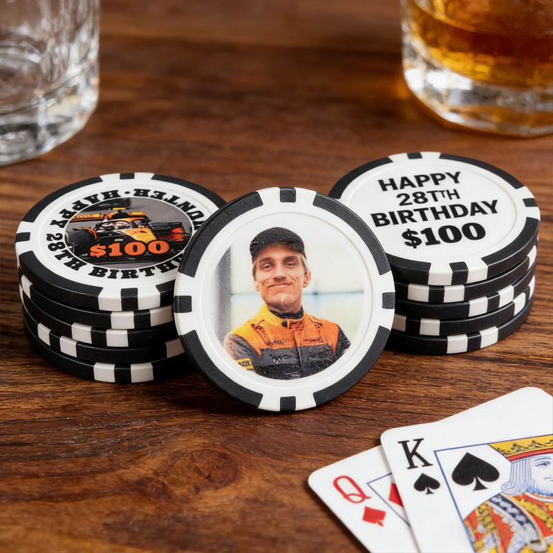 Personalized Photo Text Casino Style Clay Composite Party Favors Gifts for Events Custom Printed Poker Chips
