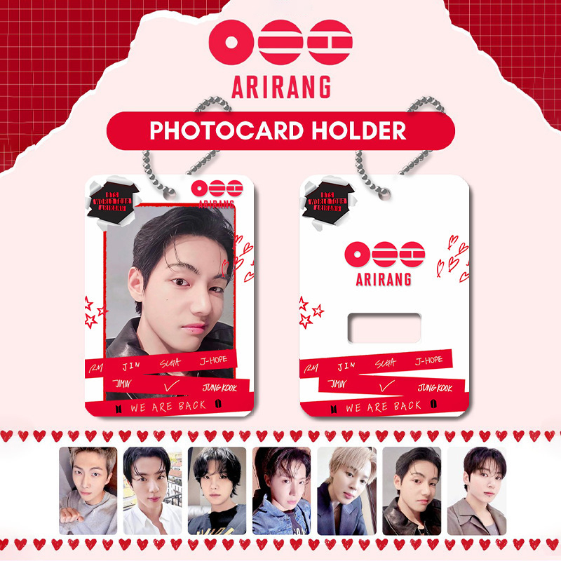 Personalized K-Pop Photocard Holder Arirang Themed Photocard Holder Keychain For Army