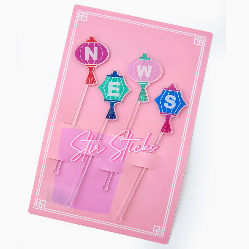 4PCS Mahjong Tile Acrylic Stir Sticks Wind Lanterns Cocktail Stirs Hostess Gift Mahjong Lovers Gifts