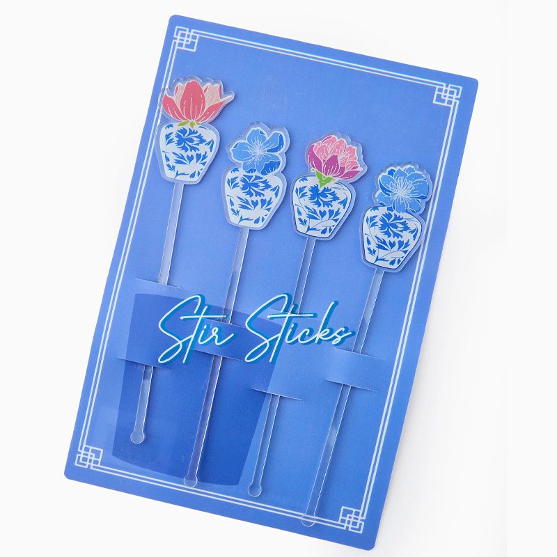 4PCS Mahjong Tile Acrylic Stir Sticks Chinoiserie Jar Cocktail Stirs Hostess Gift Mahjong Lovers Gifts