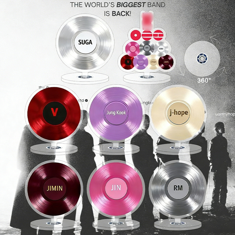 personalized Arirang Records Keychain K-pop Fan Keychain Acrylic Record Keyring Fandom Gift for Lovers Players Adult Youth