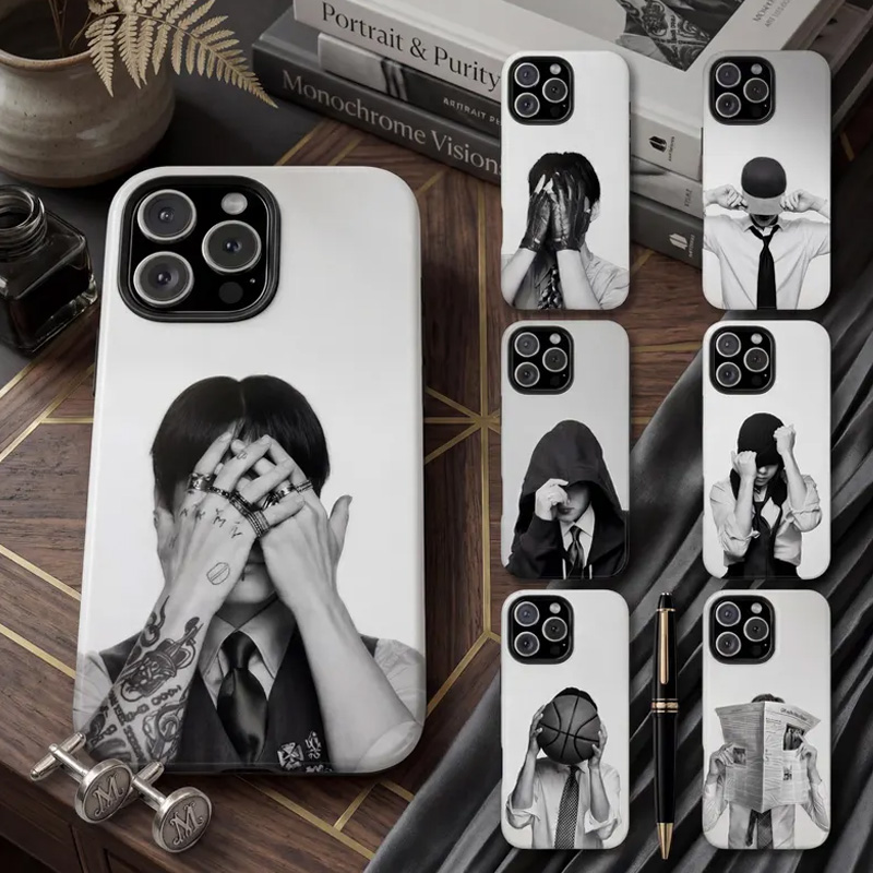 Vintage Kpop World iPhone Case Retro Black & White Aesthetic Case Album Fan Gift