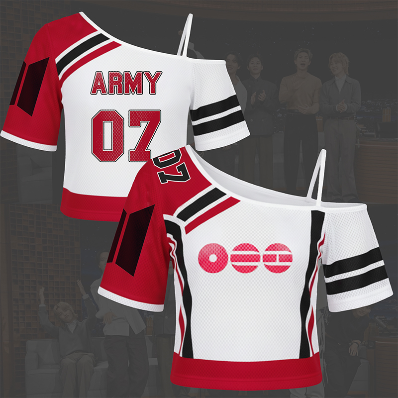 Personalized Bangtan Squad 2026 World Tour Off Shoulder Mesh Gift For Army