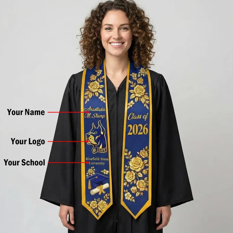 Personalized Graduation Stole Class of 2026 Custom Logo&Name Graduation Sash