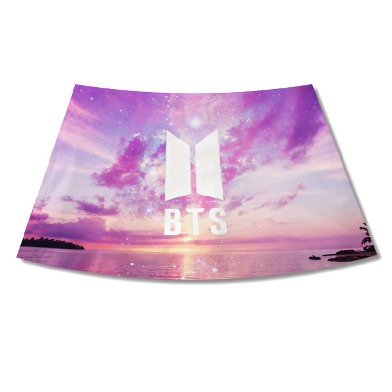 Kpop Inspired Sunset Ocean Sky Gradient Print Purple Pink Bodycon Mini Skirt Summer Bodycon Skirt Fashion 