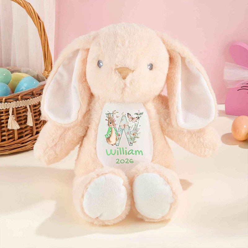 Personalized Baby Gift Theme Custom Name Soft Plush Bunny in Multiple Colors Cute Bunny Doll Toy