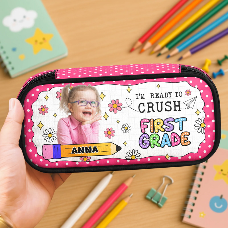 Personalized Kid Photo I am Ready To School Pencil Case Back To School Gift