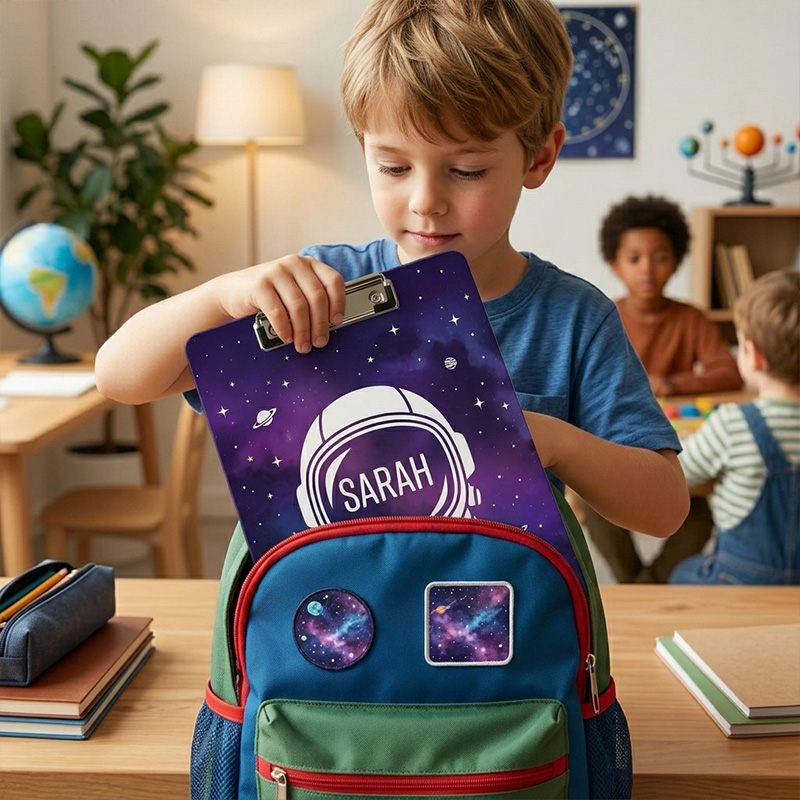 Personalized Space Explorer Galaxy Astronaut Helmet Name Class Of 2026 Outer Space School Gift Children Clipboard