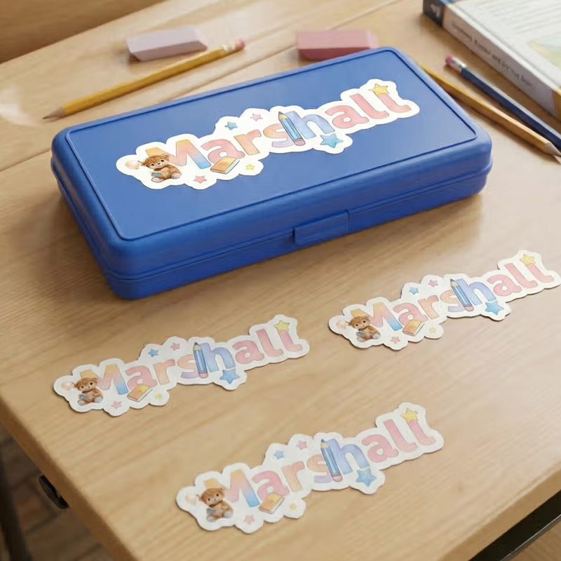 Personalized Cute Balloon Cartoon Animal Star Stickers with Name Back to School Birthday Gift for Boys Girls