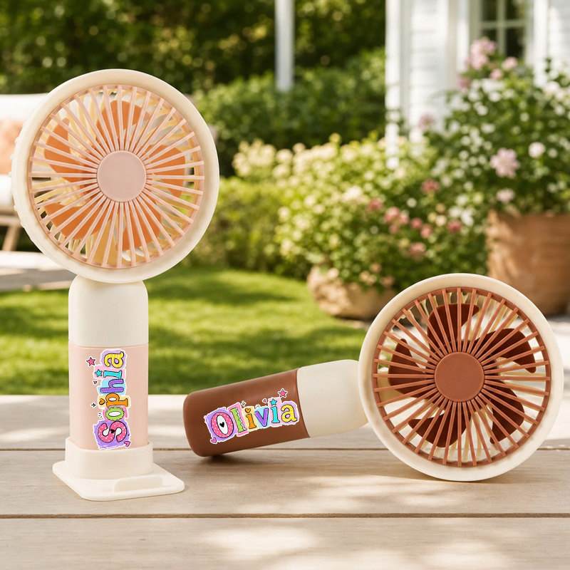Personalized Summer Mini Handheld Fan Themed Colorful Fruit Fresh Vibes Design Portable USB Rechargeable Cooling Gadget Gift Back to School Gift