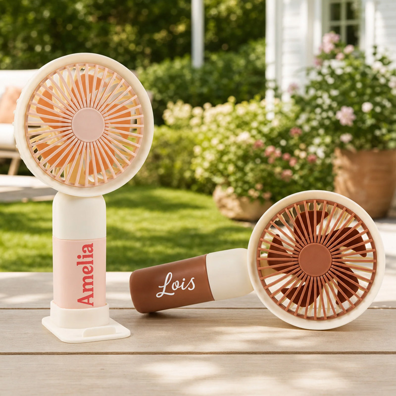 Personalized Summer Breeze Handheld Fan Themed Outdoor Garden Picnic Compact USB Rechargeable Cooling Accessory Back to School Gift