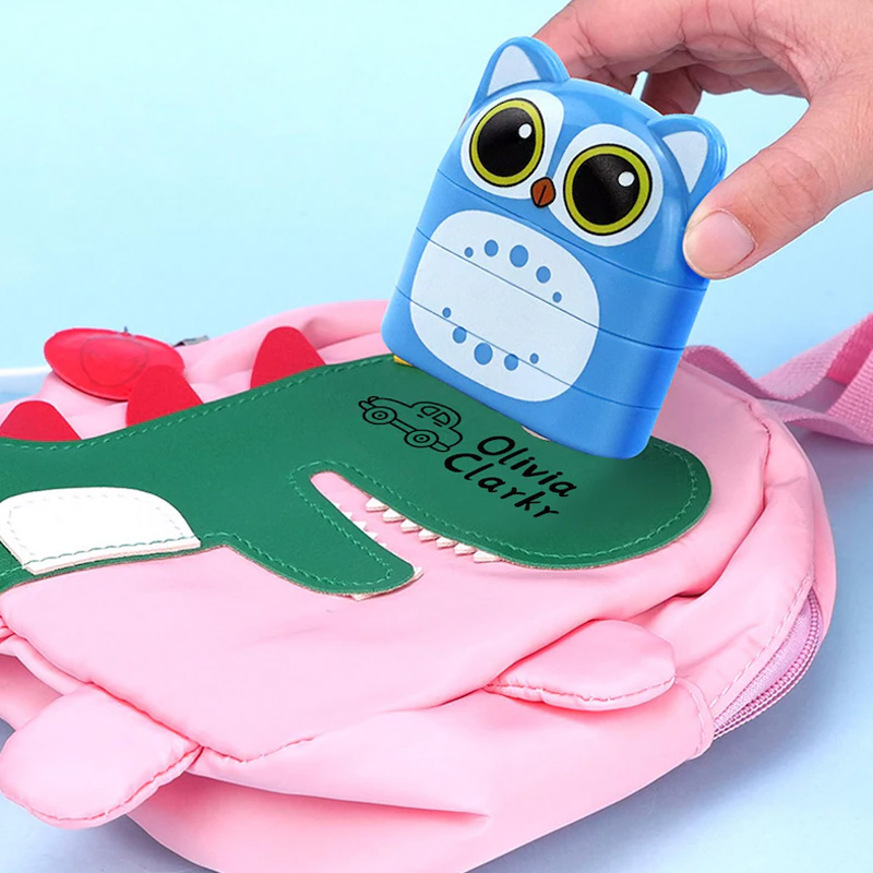 Personalized Two Color Name Stamp School Label Clothing Stamp Clothing Label Stamp Customized Name Stamp Stamp for Kids Fabric Stamp