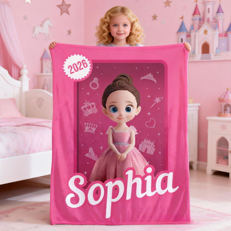 Personalized Princess Toy Box Kids or Baby Blanket Gift For Daughter Birthday Gift