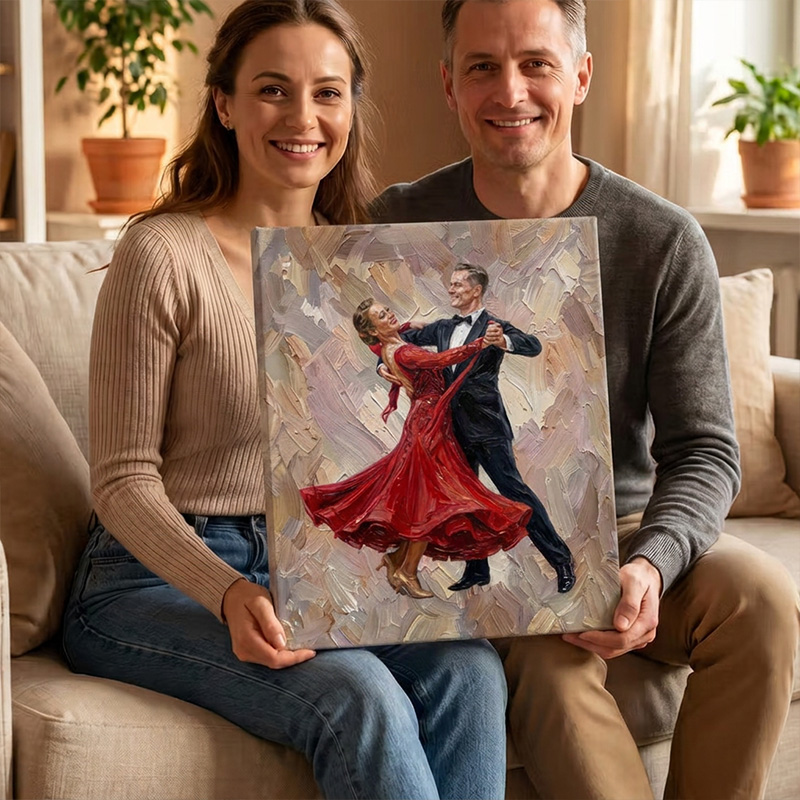 Personalized Modern Oil Painting Style Dancer Portrait Canvas Prints with Name Home Wall Decor Ship from USA Birthday Gift for Dancers Ballet Lovers