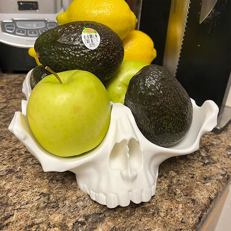 Skull Fruit Bowl 3D Printing Halloween Candy Holder Creepy Kitchen Table Halloween Decor