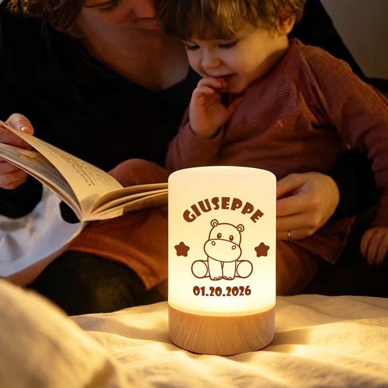 Personalized Animal Dimmable Touch Control USB Rechargeable Night Light with Name and Date Bedroom Decor Daily Use Birthday Anniversary Gift for Kids