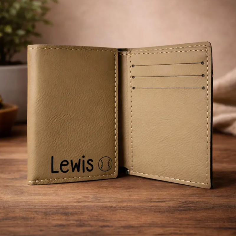 Personalized Kids Wallet Engraved Trifold Wallet for Boys Custom Name Wallet Gift for Kids
