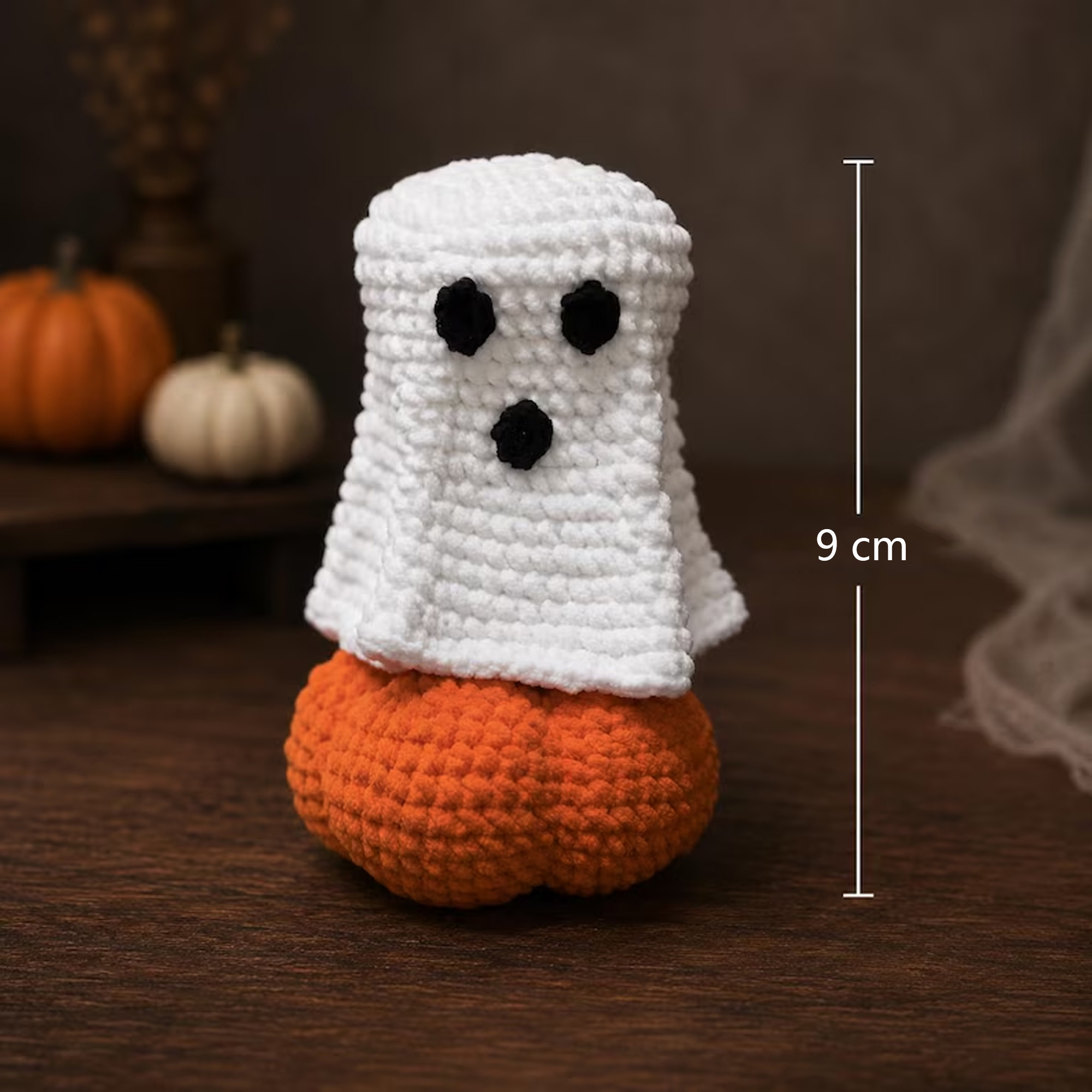 Personalized Funny Halloween Crochet Ghost Plush Naughty Gag Gift Spooky Decor Cute Handmade Table Ornament