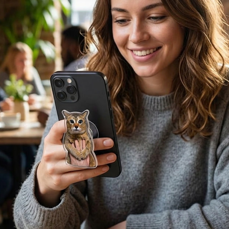 Personalized Meimei Cat Phone Grip Stand Cute Meme Cat Airbag Holder Secure Comfortable Smartphone Handheld Accessory