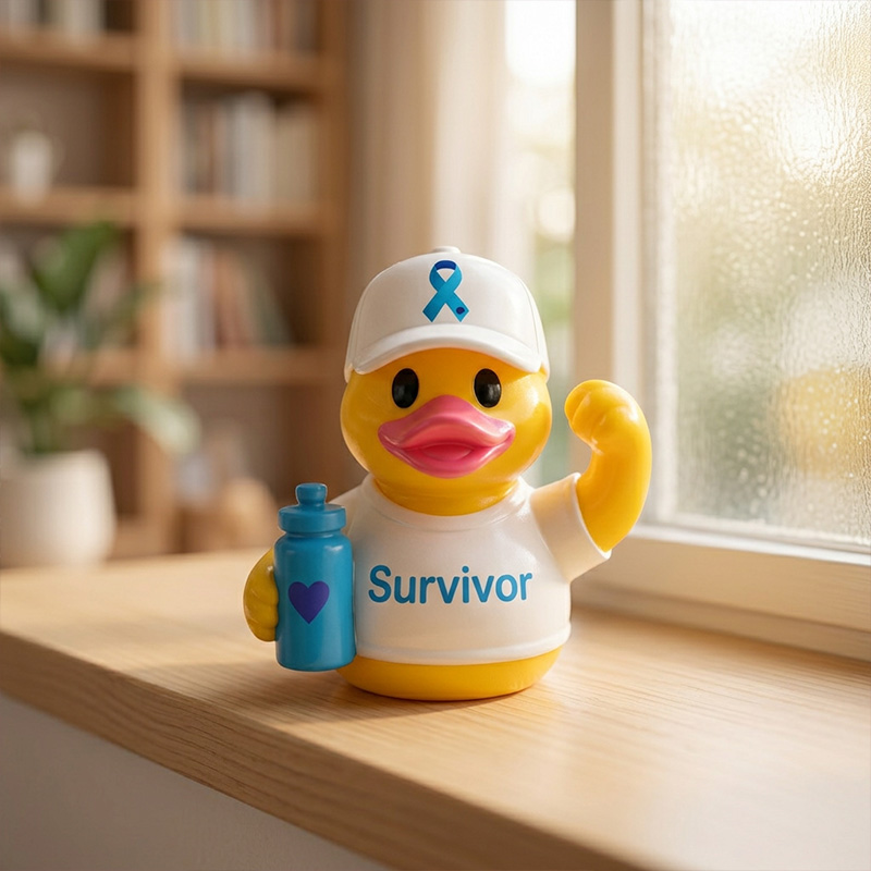 Personalized Awareness Duck Set Survivor Warrior Supporter Cute 3D Ducks Beach Decor Cancer Awareness Gift Collection