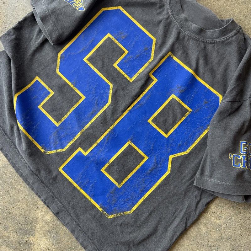 Personalized Team Tee Initial Shirt with Number & Sleeve Print Game Day Shirt DTG Printed Comfort Colors Tee