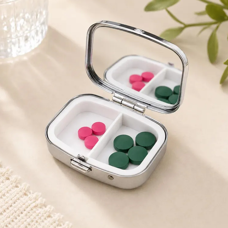 Japanese Frog Under Red Umbrella Pill Box Cute Mini Medicine Case Portable Pocket Organizer Pill Box Pill Organizer
