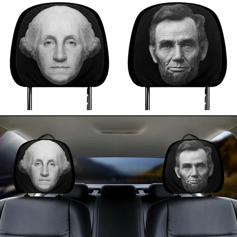 Personalized Car Headrest Covers Halloween Patriotic Passengers 