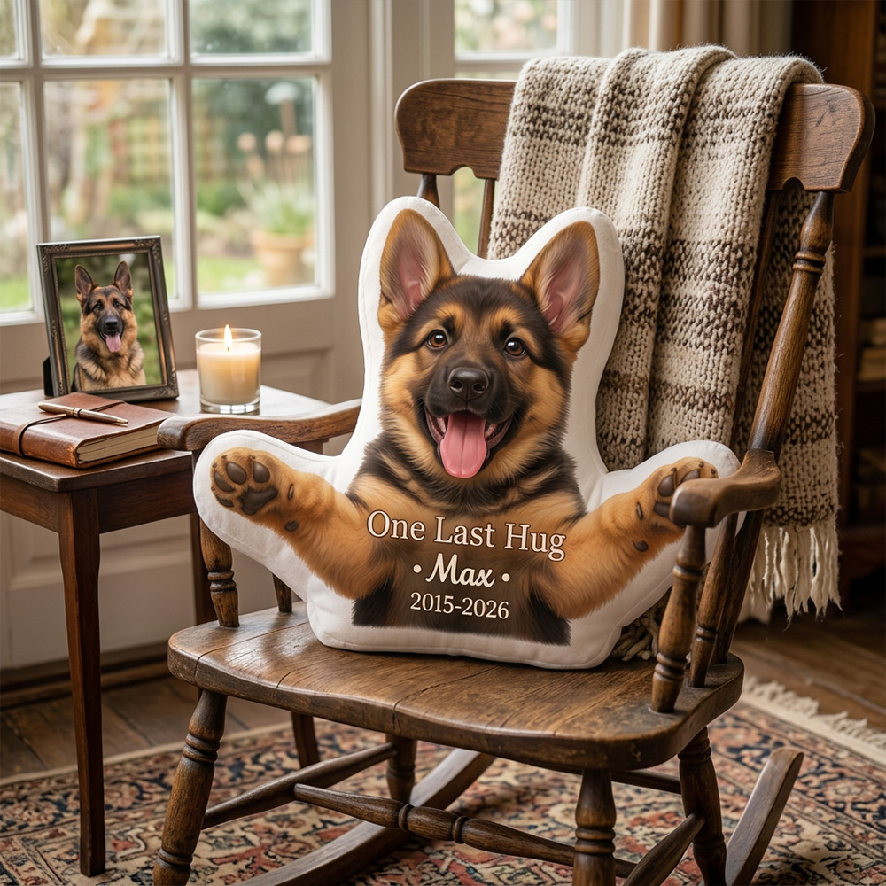 Personalized Dog Memorial Pillow Custom Pet Name One Last Hug Keepsake Photo Cushion Remembrance Gift