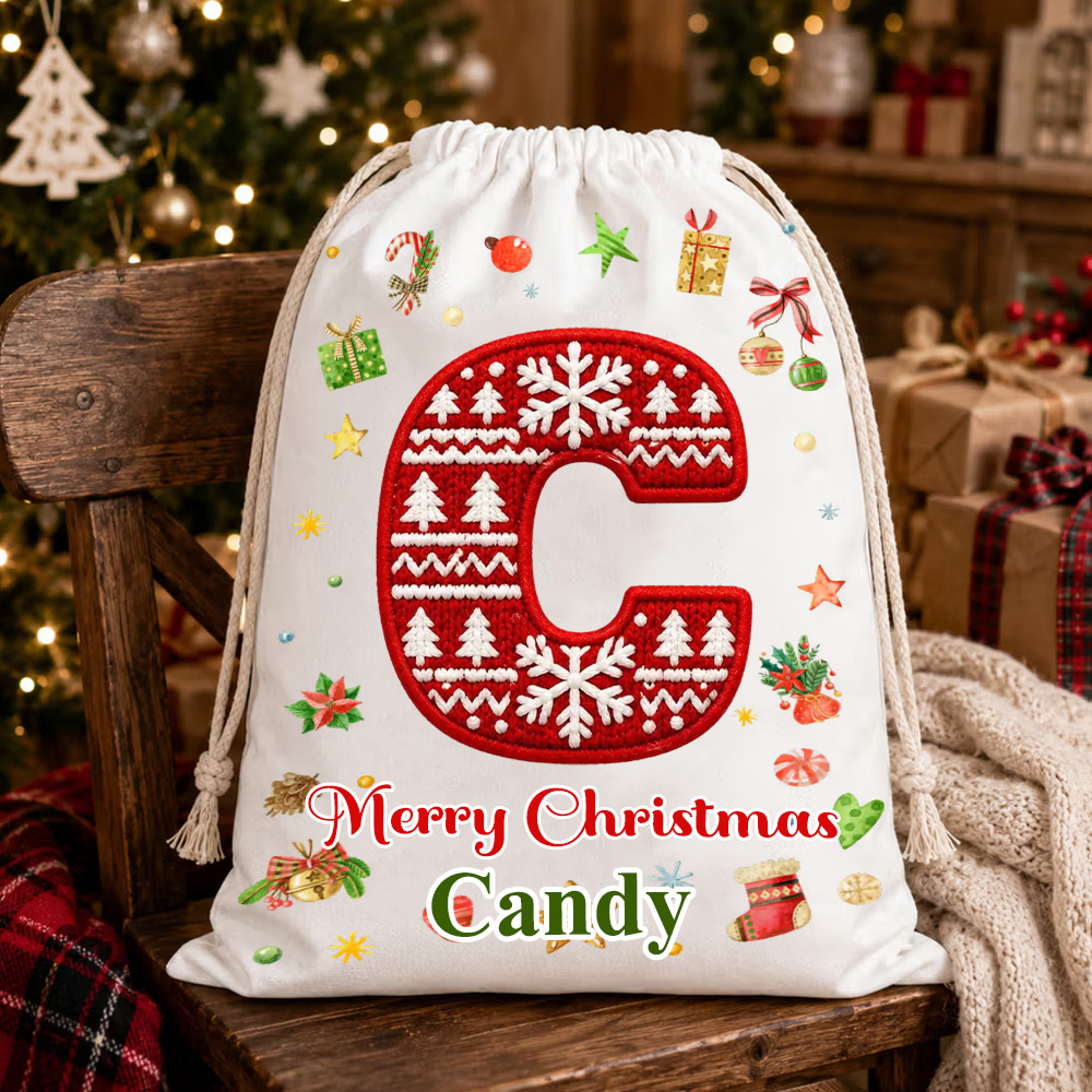 Personalized Kids Christmas Gift Sack Custom Name Holiday Present Storage For Child Santa Sack Xmas Morning Gifts