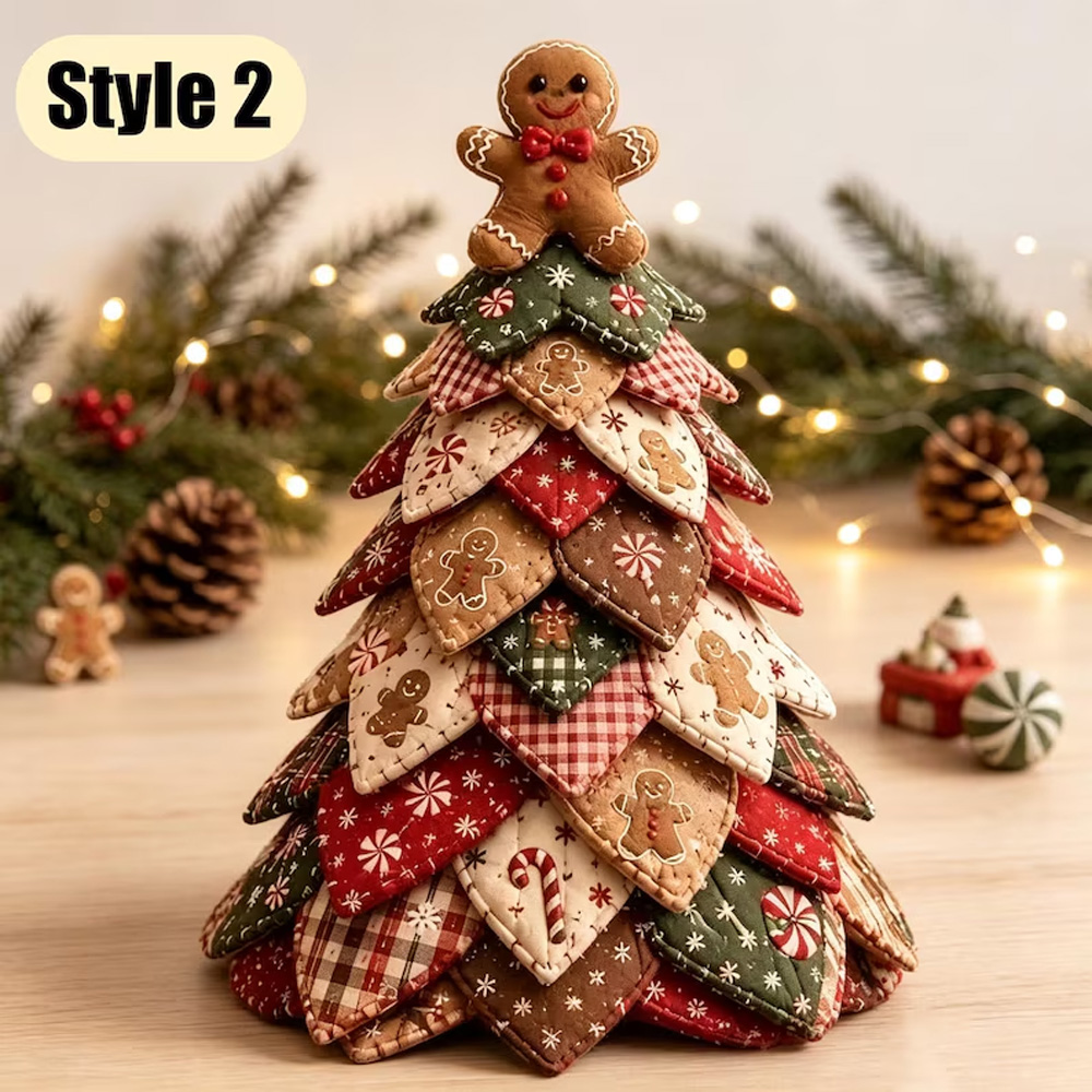 DIY Quilted Christmas Tree Kit Snowman Fabric Christmas Tree Sewing Kit Holiday Table Decor Christmas Ornament Gift 