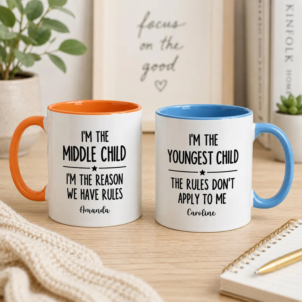 Personalized Child Rules Mug Funny Youngest Middle Oldest Sibling Cup Gift Birthday Christmas Family Humor Coffee Mugs Who Makes The Rules Mug